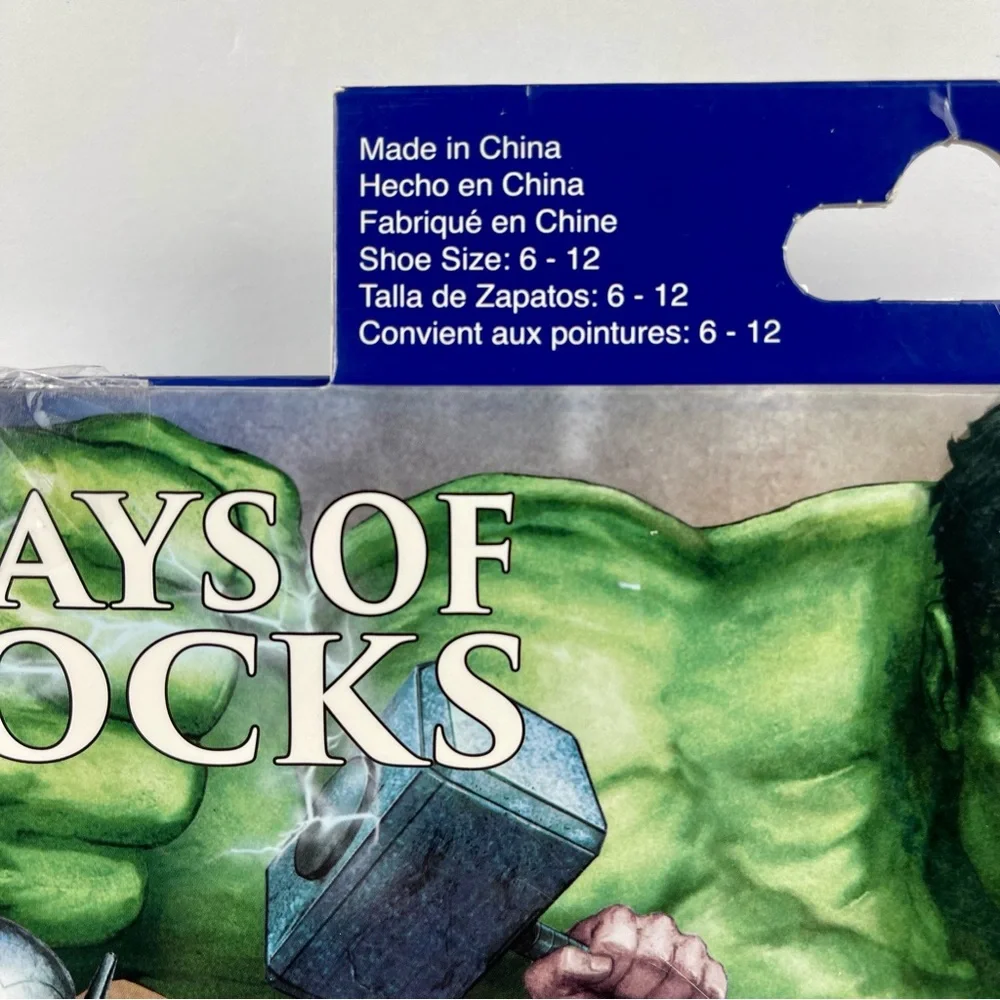Marvel 15 Days of Socks Advent Calendar 15pk Men’s Shoe Size 6-12 Hulk Iron Man - Picture 7 of 11